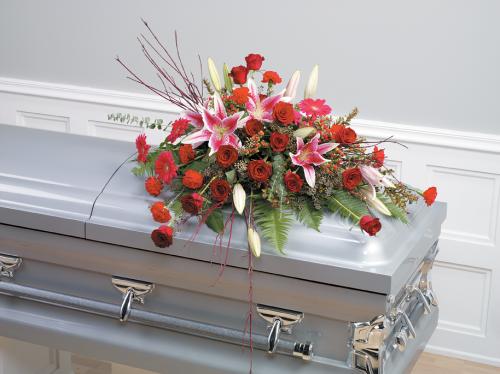 Pink & Red Casket Spray