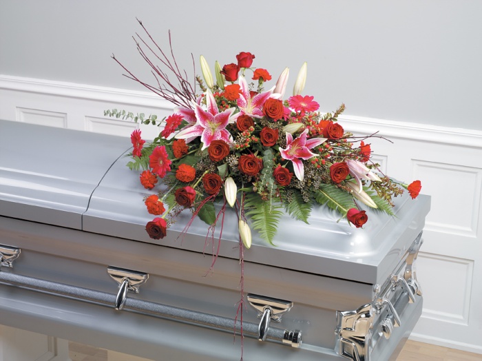 Pink & Red Casket Spray