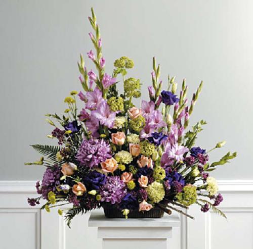 Purple, Peach and Green Arrangement