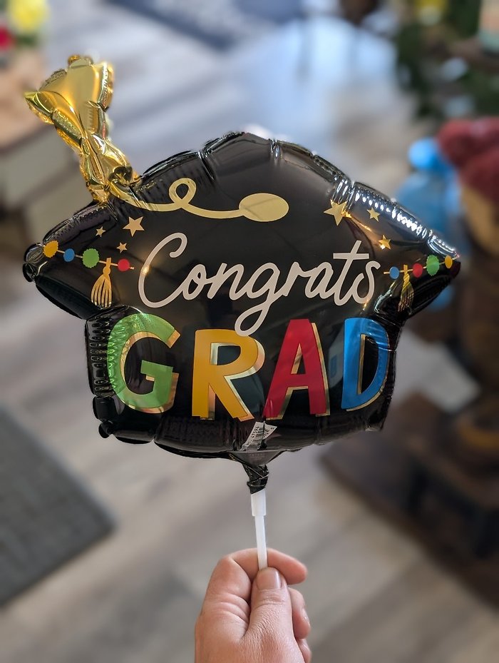 Graduation Cap Balloon on a Stick