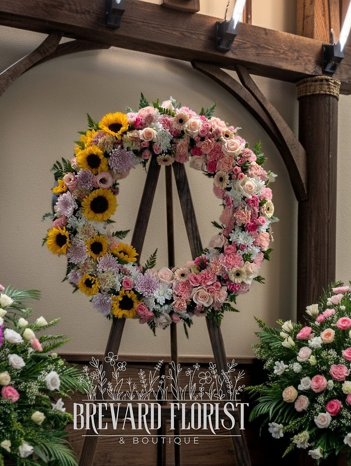 Sunflowers & Pink Wreath
