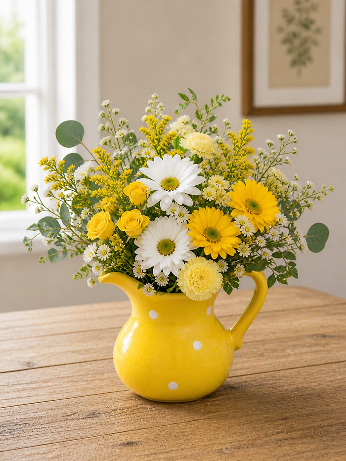 Pitcher of Blooms- Yellow